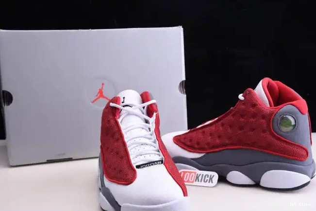 1st Kicks Flint Jordan Air Red Grey 13 414571-600 Gym Retro 0526